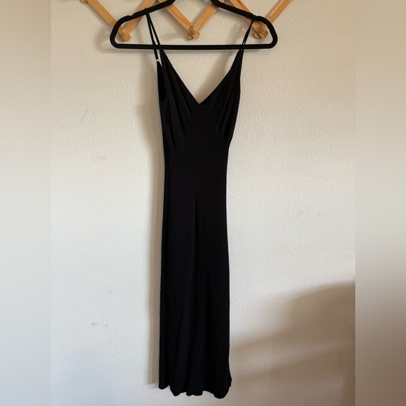 One Grey Day Knit Ribbed Midi Dress - Picture 1 of 4